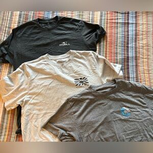 O'Neill Black, Light Gray & Charcoal Graphic Tee Trio